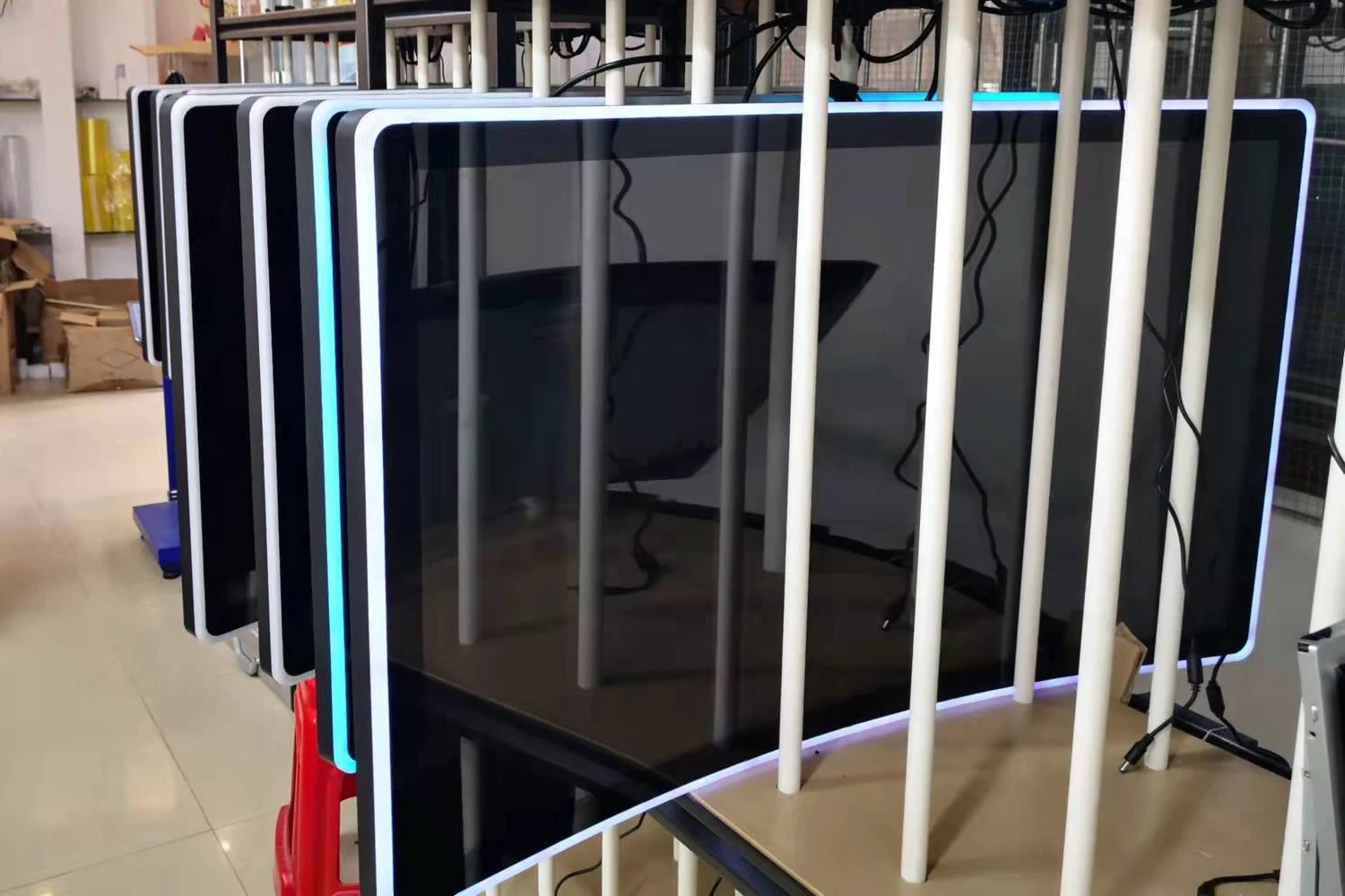 curved 3M ELO game monitor acrylic led strip light curved screen monitor led chasing bar curved monitor