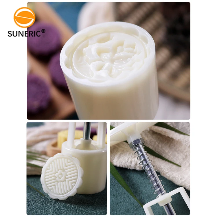 Plastic mooncake stamp mould moon cake press mold for Mid-autumu festival baking
