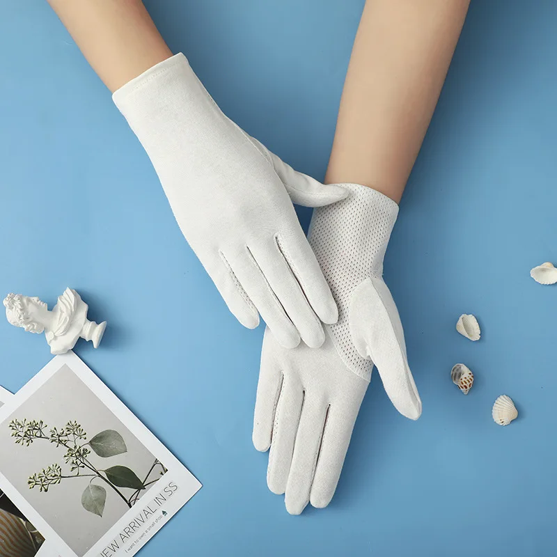 Women Sun-proof Cotton Gloves Touchscreen Outdoor Driving Full Finger Riding Ladies Summer Anti-sunburn UV Protection Gloves