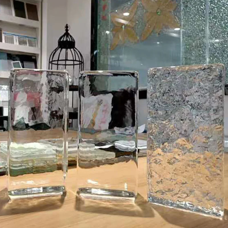 Hot Melt clear Glass Brick Crystal Glass Block for Wall Bathroom Decoration