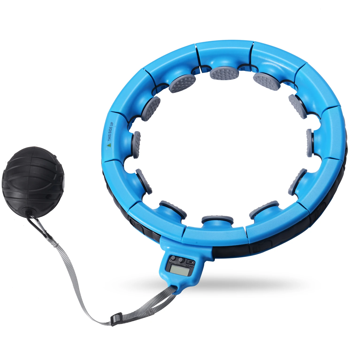 12 Sessions of 360-Degree Surround ABS Kids Adjustable Magnetic Massage Fitness Smart Hula Hoops with Ball