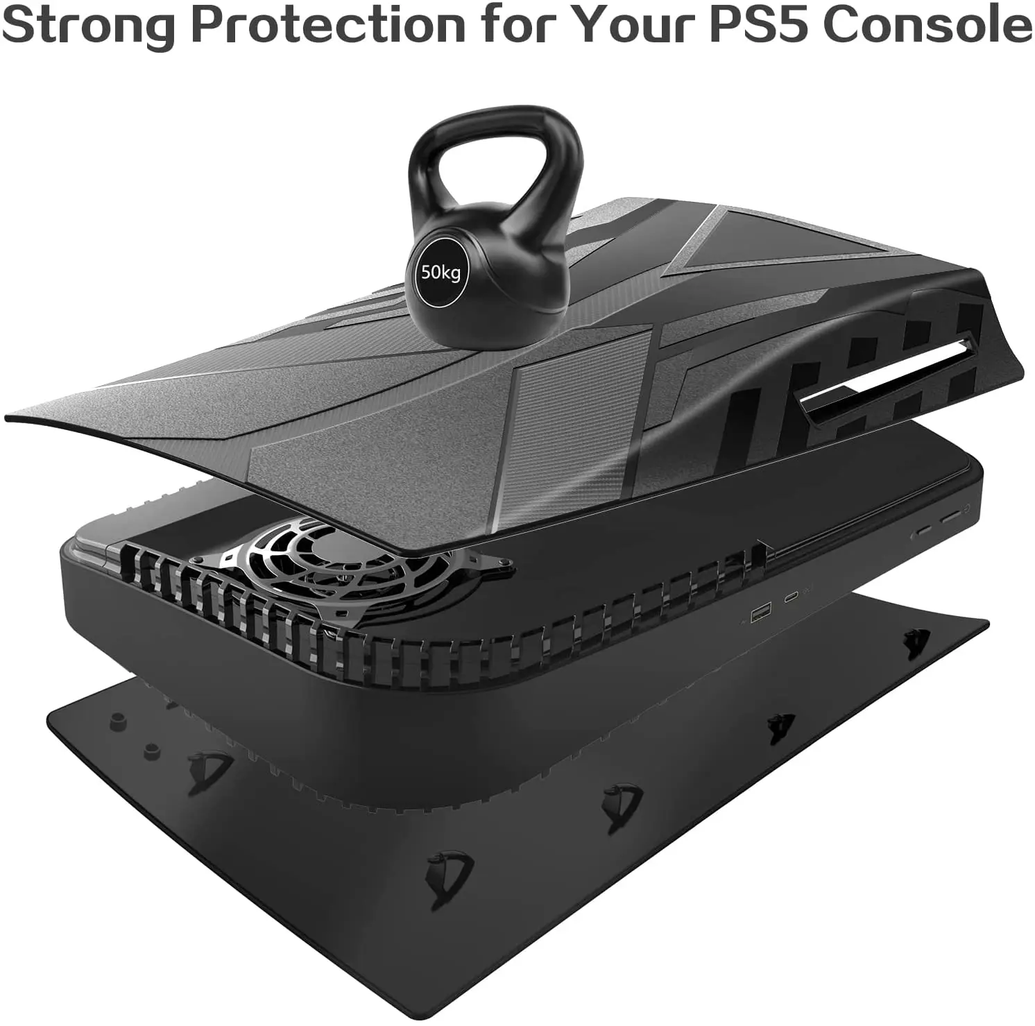 Черная оболочка для консоли Yiscaxia P5 чехлы аксессуаров PS5 Лицевая панель Sony Playstation 5