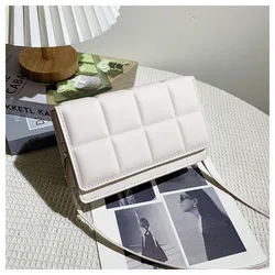 2022 Original Design Simple PU Plaid Solid Color Adjustable Shoulder Strap Ladies Handbag Shoulder Bag