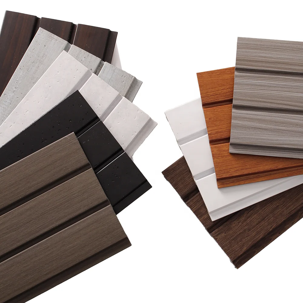 Factory directly supply charcoal louvers wallboard interior fluted slat PS polystyrene wall decor panel