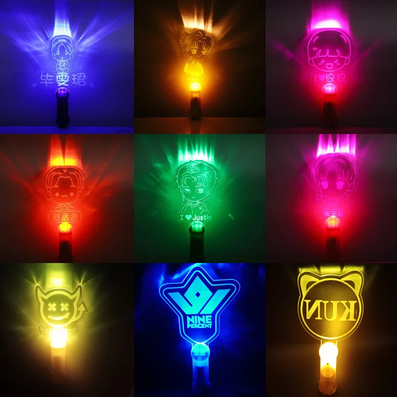 Customized Flashing Light Wands Stick Promotion Gift Led Acrylic Cheering Star Stick Custom Made Light Up Party Promotion Stick