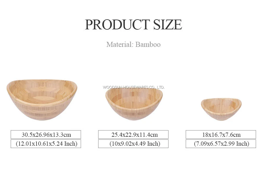 Woodsun Bamboo Salad Bowl Bamboo Fruit Food Bowl For Sale