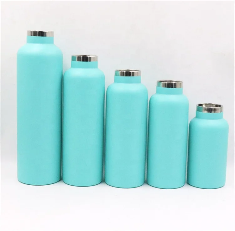 custom 350ml 500ml 600ml 750ml 1000ml double wall stainless steel water bottle  sport bottle for outdoor with lid