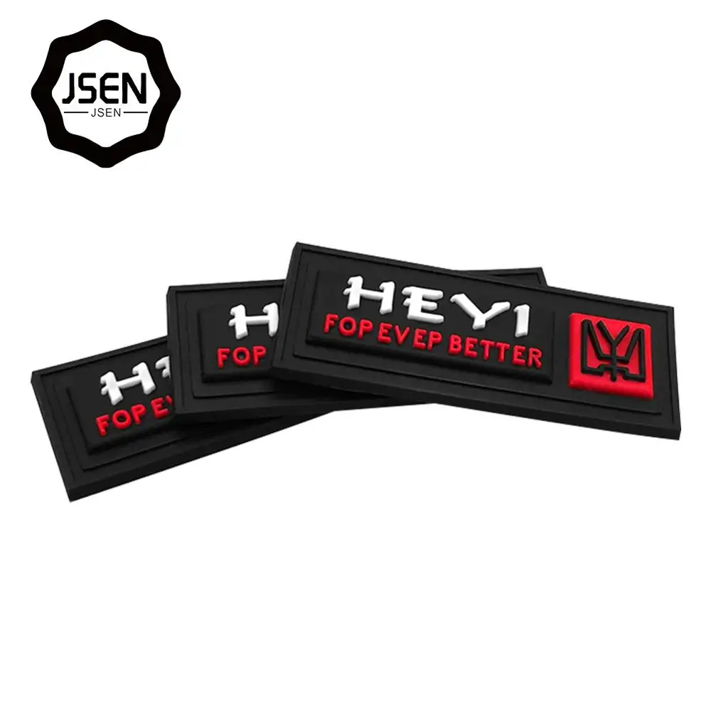 Sew on Embossed Custom Private Brand Name 3D Logo Garment Soft PVC Rubber Patch Labels for Clothing