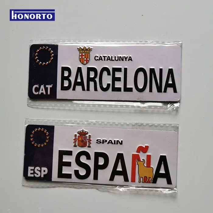 Factory Customized Island Name Souvenir Promotional Metal License Plate IBIZA Fridge Magnet