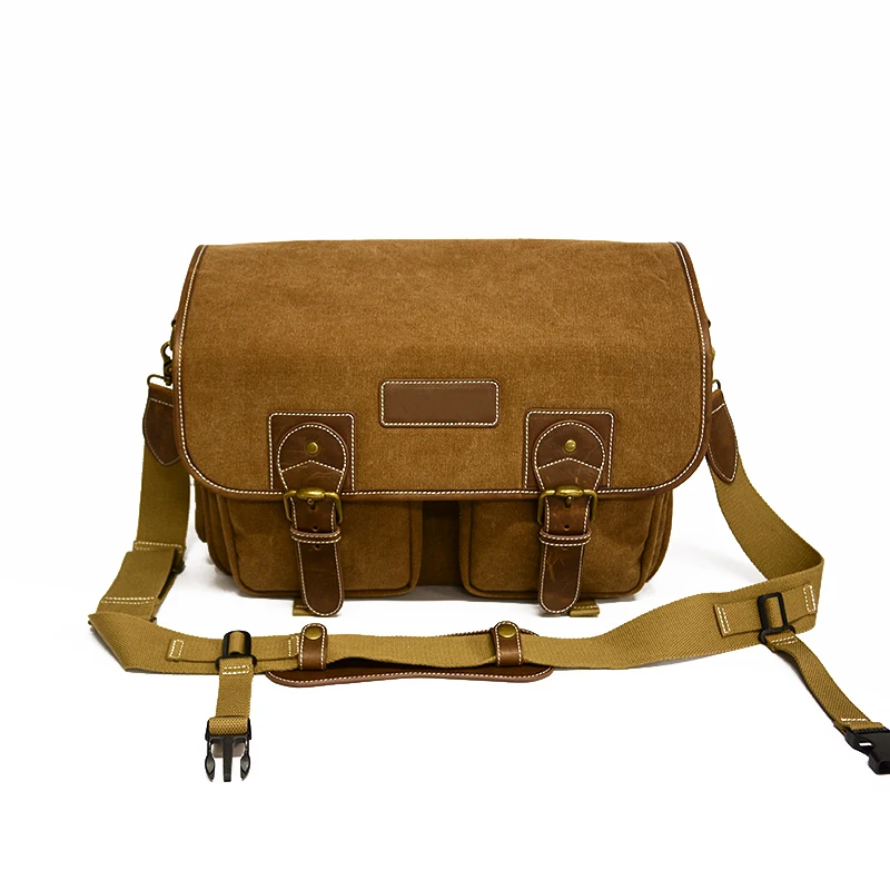Дизайнерская водонепроницаемая сумка через плечо для цифровой видеокамеры dslr из вощеной холщовой ткани для мужчин