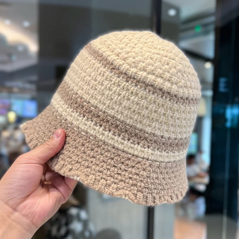 New Keep Warm In Autumn And Winter Knitting Fisherman Crochet Bucket performance Hat For Women