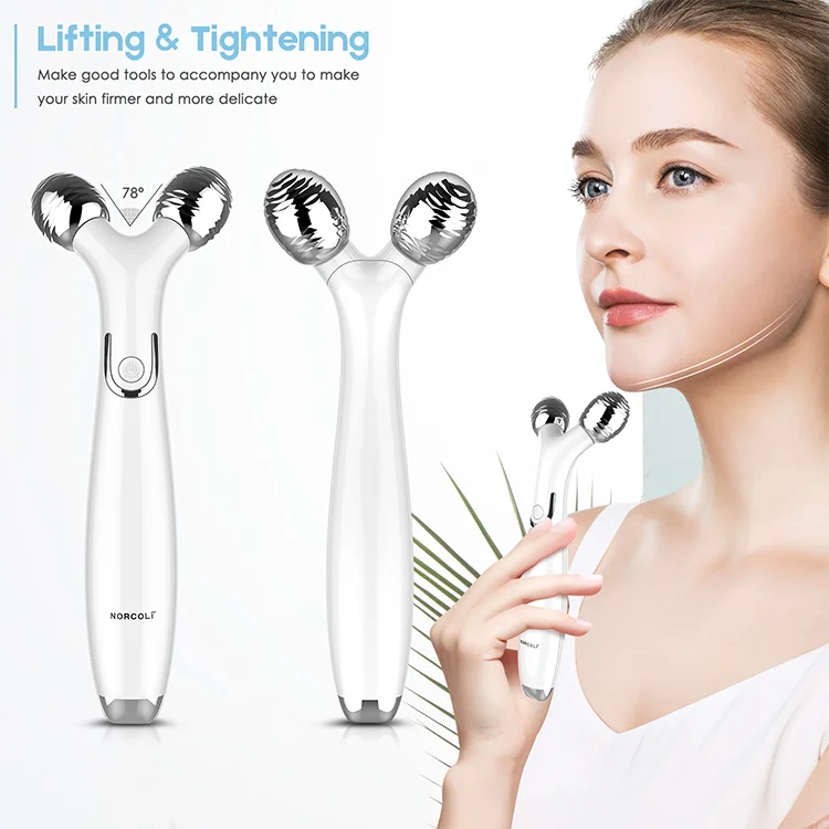 New released mini microcurrent face lift 3d roller v face massage