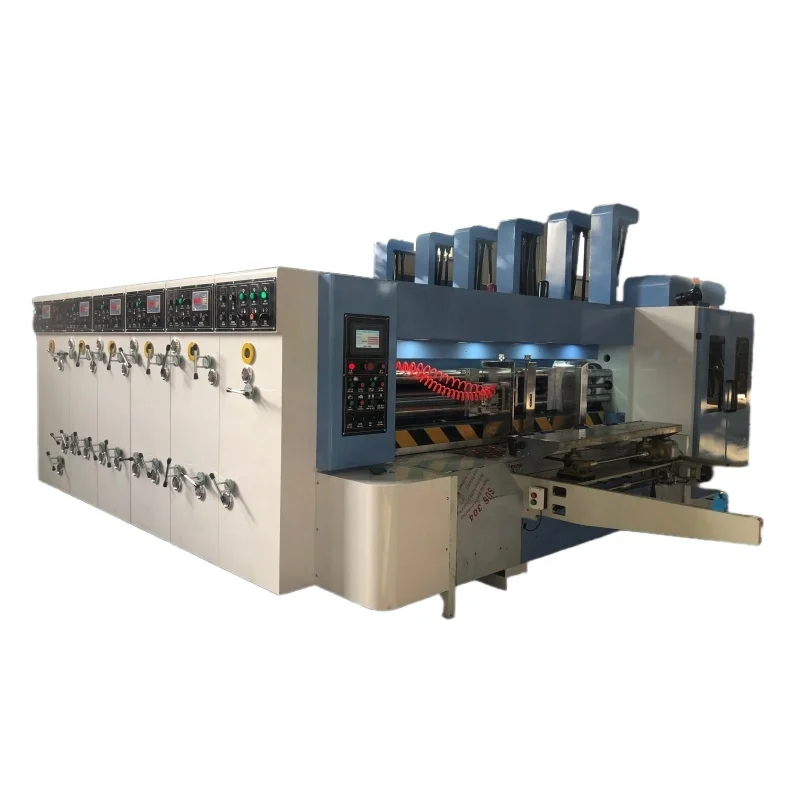 Corrugated Carton Machine Lead Edge Feeder Flexo Printer Rotary Die Cutter Slotter With Auto Stacker
