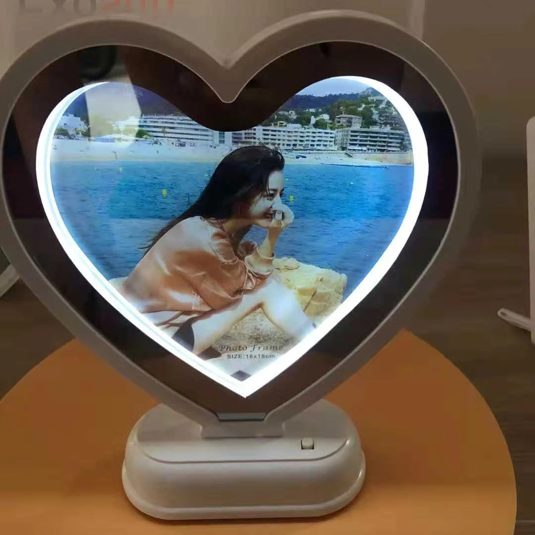 Heart magic mirror photo frame for sublimation