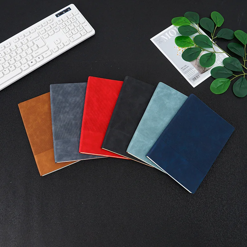 Wholesale Thickened A5 Notebook Set Customized Logo Soft Leather Stitching Business Office Meeting Notebook