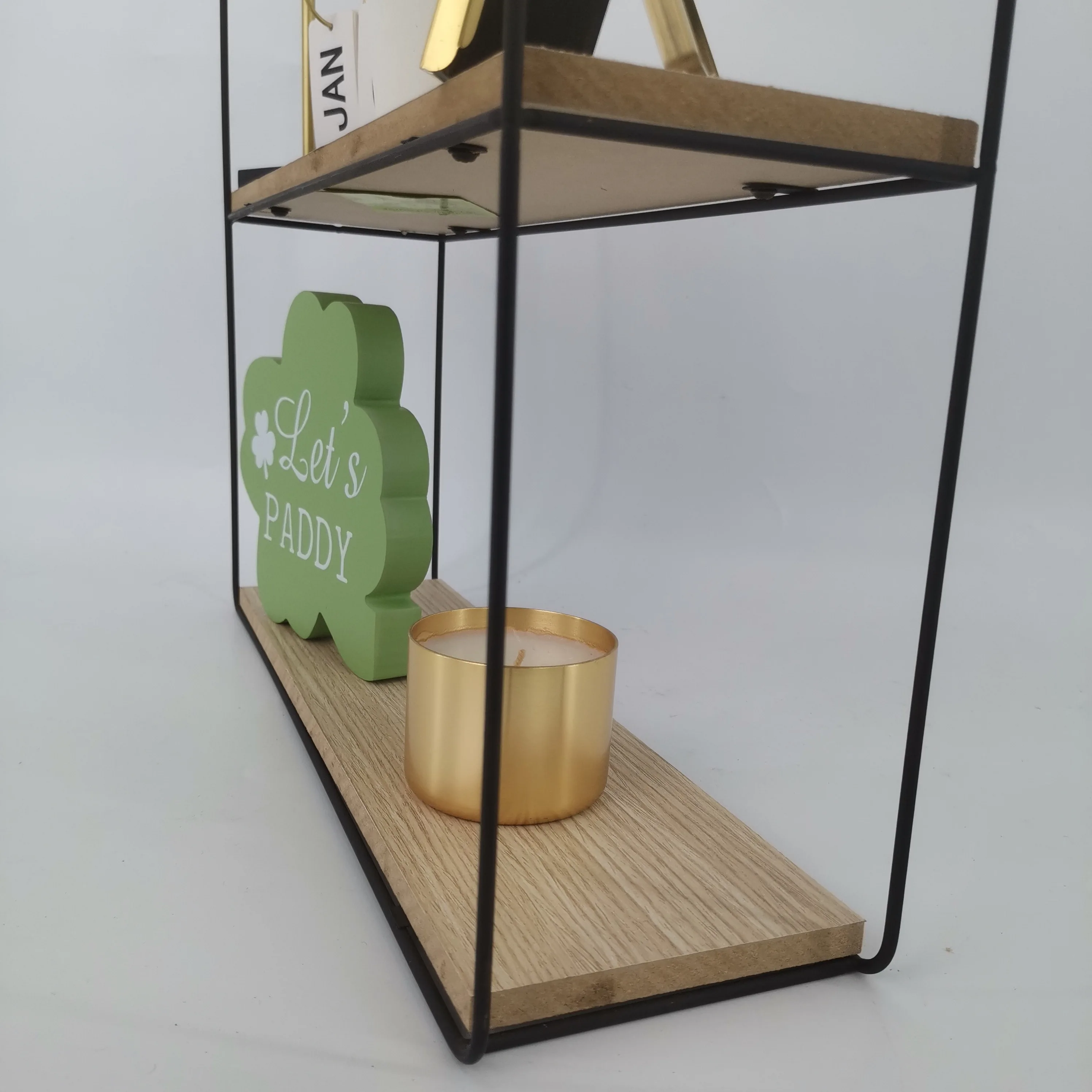 wall mounted double tier metal  decorative  wall shelves,Hexagon wall shelf,home decors