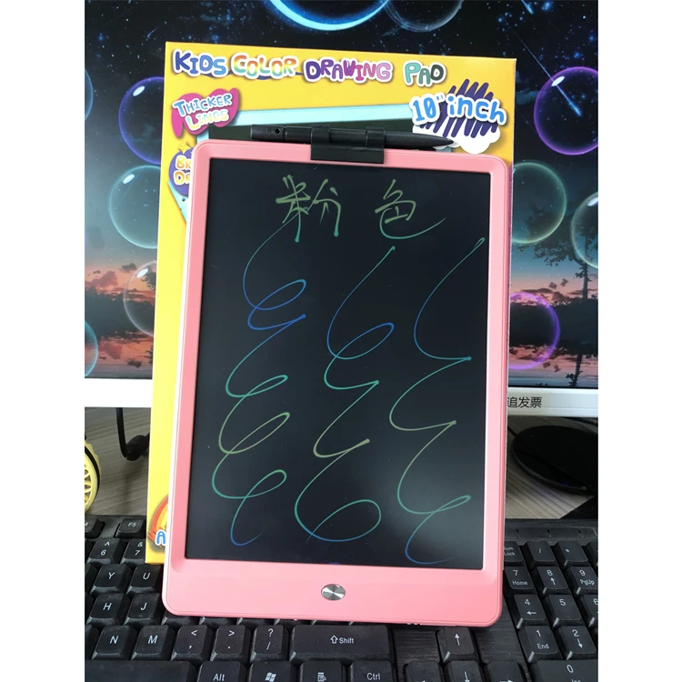 New Design 10 Inch LCD Graphic Colorful Educational Writing Tablet Board, High Quality Children Writing Tablet With Pen