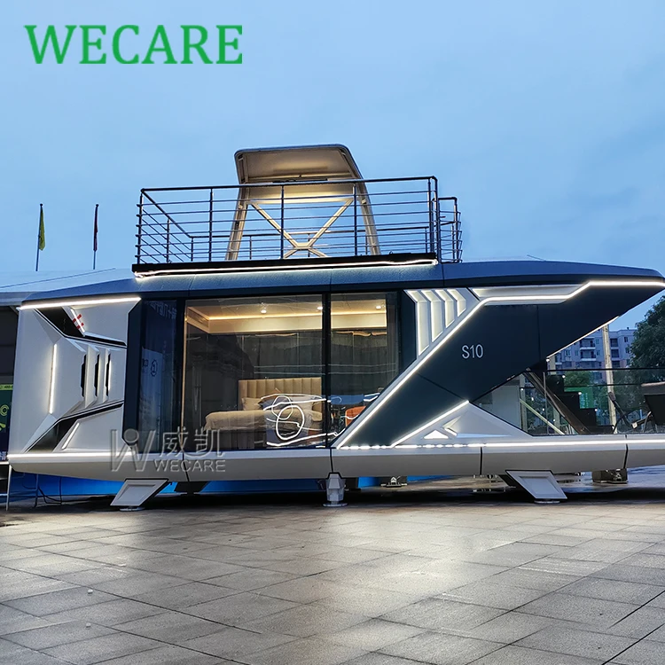 Outdoor Capsule House Commercial Space Airship Pod Prefab House Under 20k Prefab Houses 3 Bedrooms Luxury Vessel Home