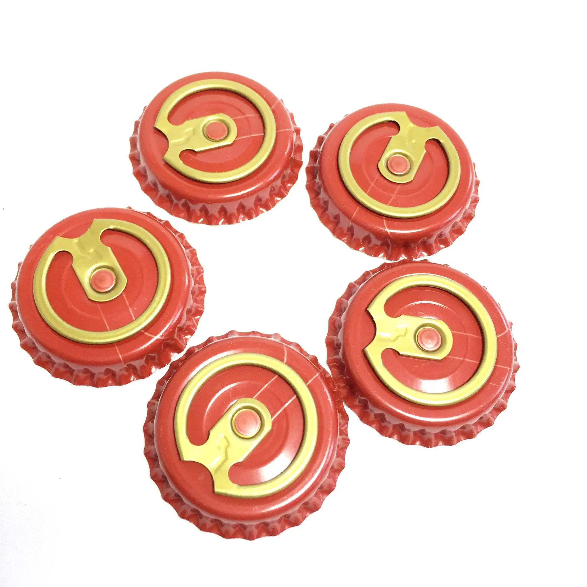 26 mm Non Spill Tinplate Beer Bottle Lids Metal Easy Open Cap Wholesale 26mm Pull Ring Caps