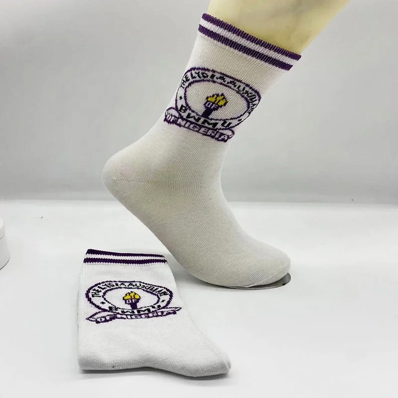 Wholesale Factory Manufacturer Custom Logo Crew Cotton Socks Nigeria School Student Kids Socks For Boys And Girls