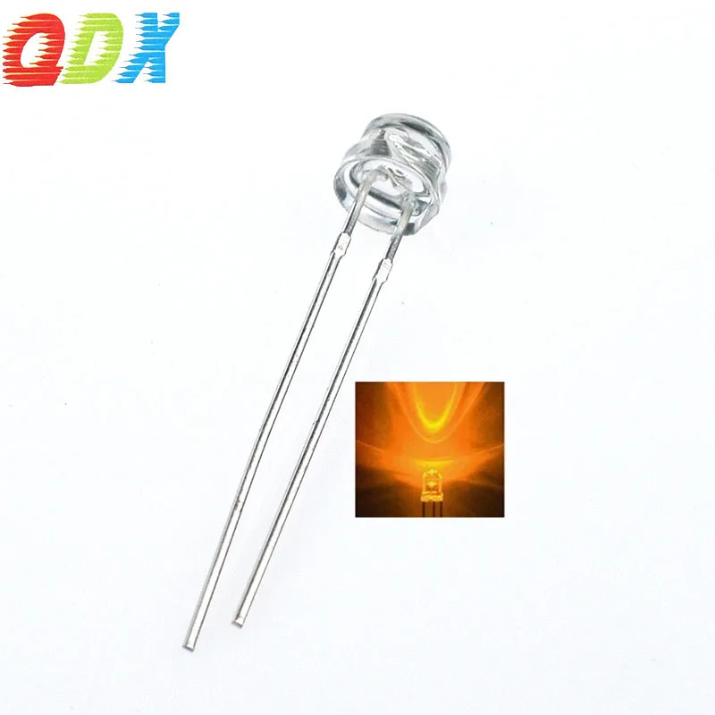 China Factory Top Quality Water Clear Lens 4.8MM  Straw Hat white hair yellow light LED Diode high brightness led diode