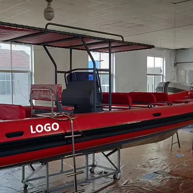 China 25FT Rib760 Hypalon PVC Rib Inflatable Boat with Navigation Lights and Life Saving Seats 15 People High Aluminum Helmet