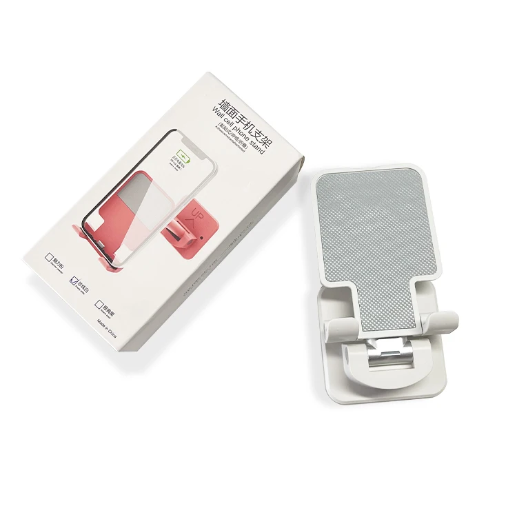 Adjustable Portable Home Wall Storage Sticky Phone Hanging Holder Suction For Mobile Phone Folding Telescopic Stand For Wall