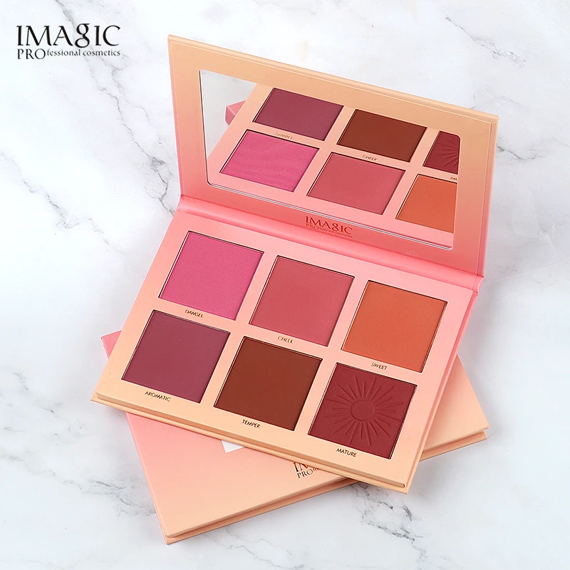 Wholesale private label face highlight makeup 6 color contour blusher palette