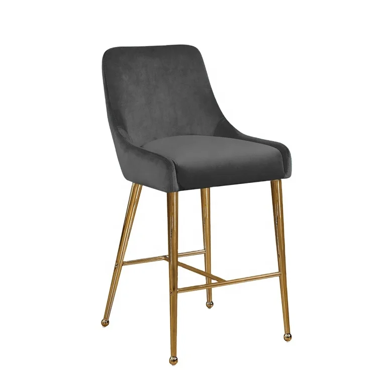 2024 Luxury Velvet Counter Bar Stool with Stainless 360 Rotation Steel Frame.