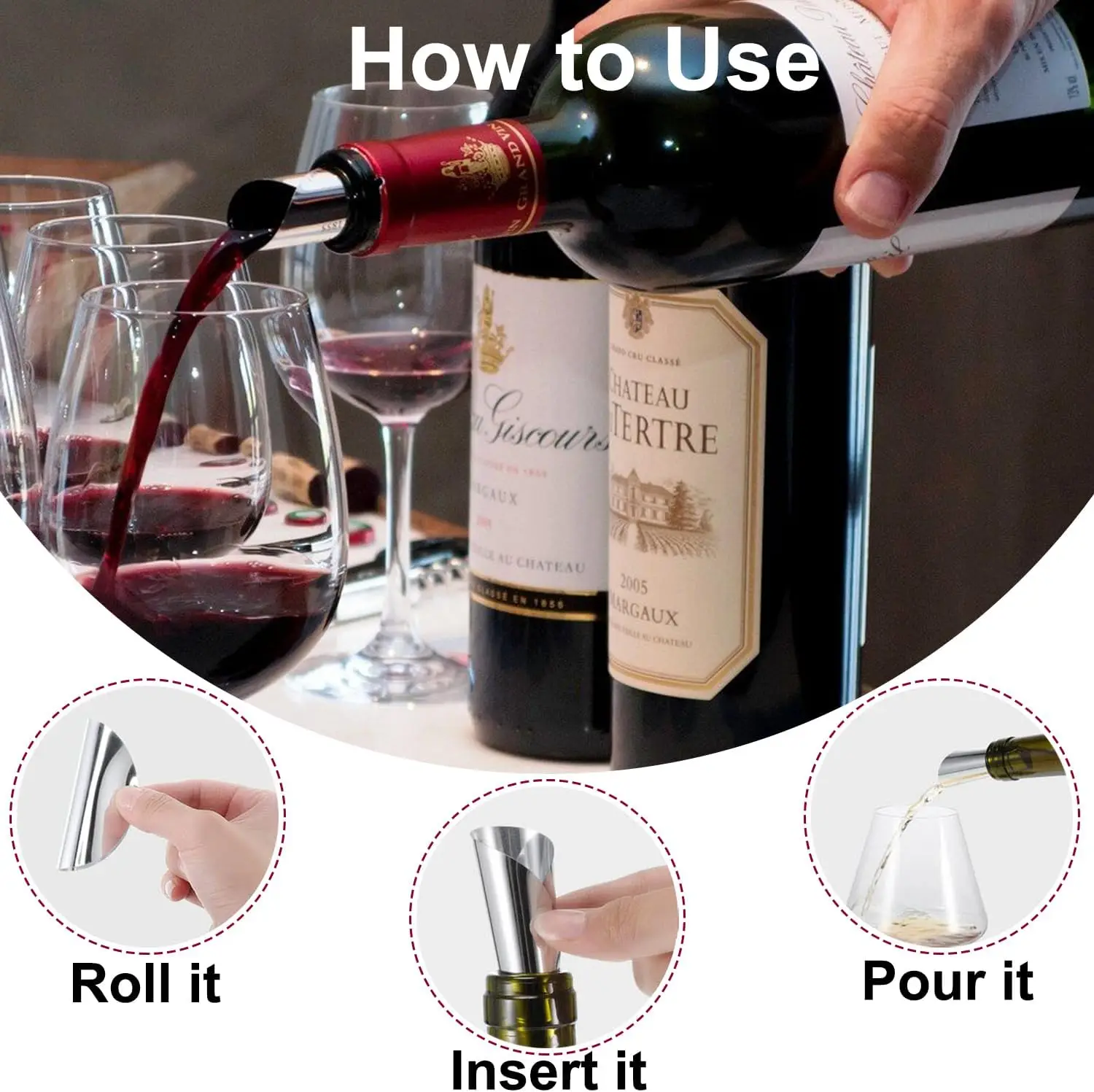 Great Wine Drop Stopping Pour Spout Disks Aluminum Wine Drip Stop Discs Wine Foil Pourer