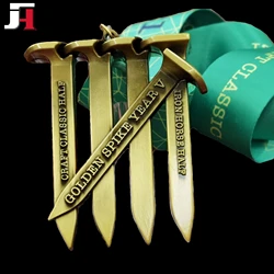 Factory Custom Zinc Alloy Sport Antique Bronze Metal Cup Award Word Company Die Cast Medals For Souvenir