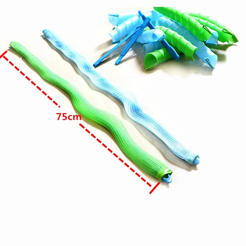 18pcs/set 75cm Super Long Diameter 3cm Magic Hair Curler Hair roller Spiral Curls As Seen On TV