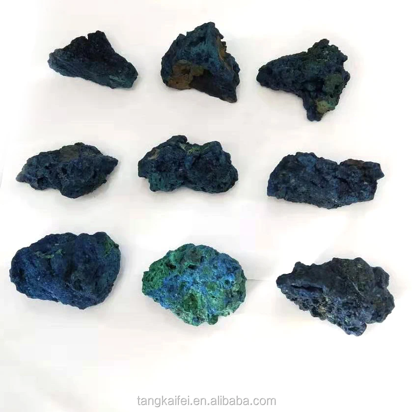 wholesale Natural Blue Azurite Mineral Specimens Ore Stone Malachite Crystal Rough Stone