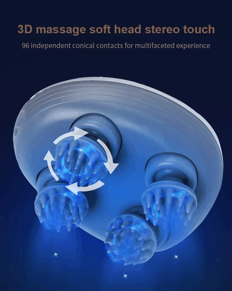 Waterproof Electric Vibrating Hand Held Electric Octopus Head Scalp Massage Stimulator Brash Head Massager Machine