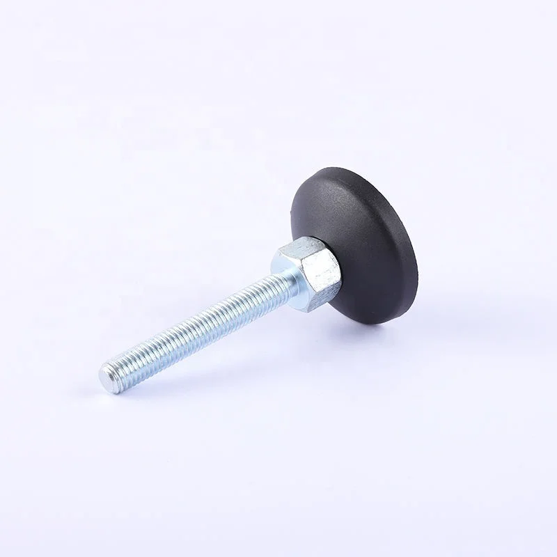 Heavy-duty carbon steel foot cup fixed foot screw Metal adjustable mechanical shock absorber support rubber pad