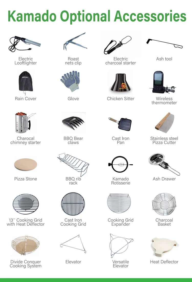 AUPLEX 16' Portable OEM Ceramic Kamado BBQ Smoker Cooking outdoor grill kitchen bbq