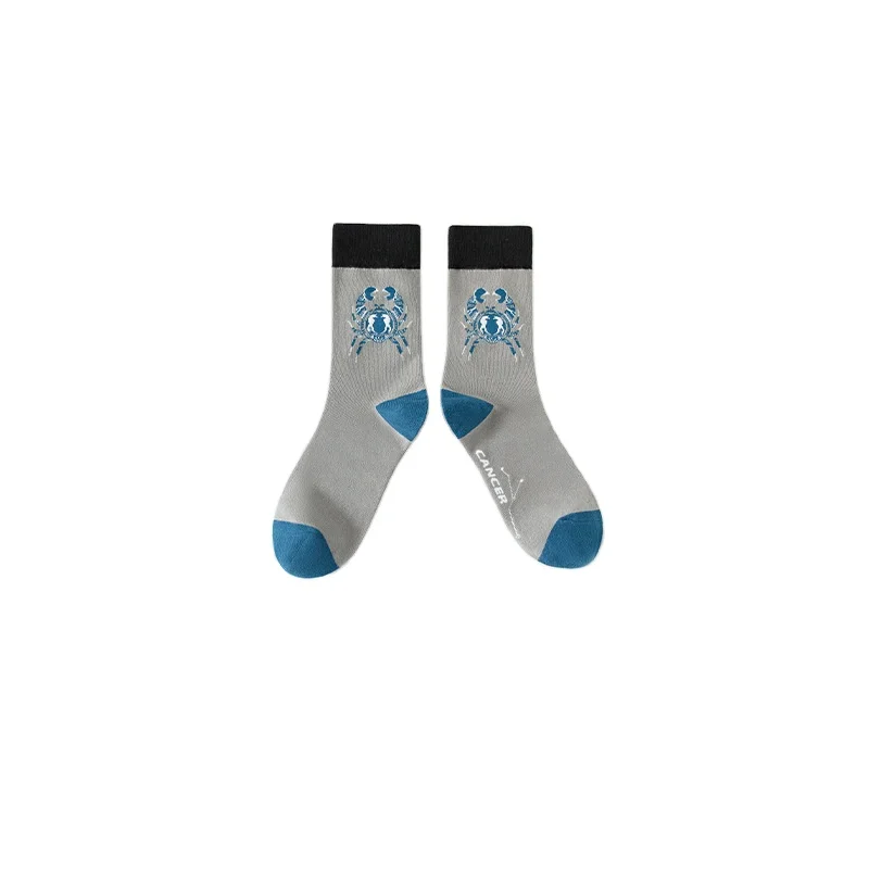 Модные стильные женские хлопковые трендовые длинные весенне-осенние спортивные носки с созвездиями