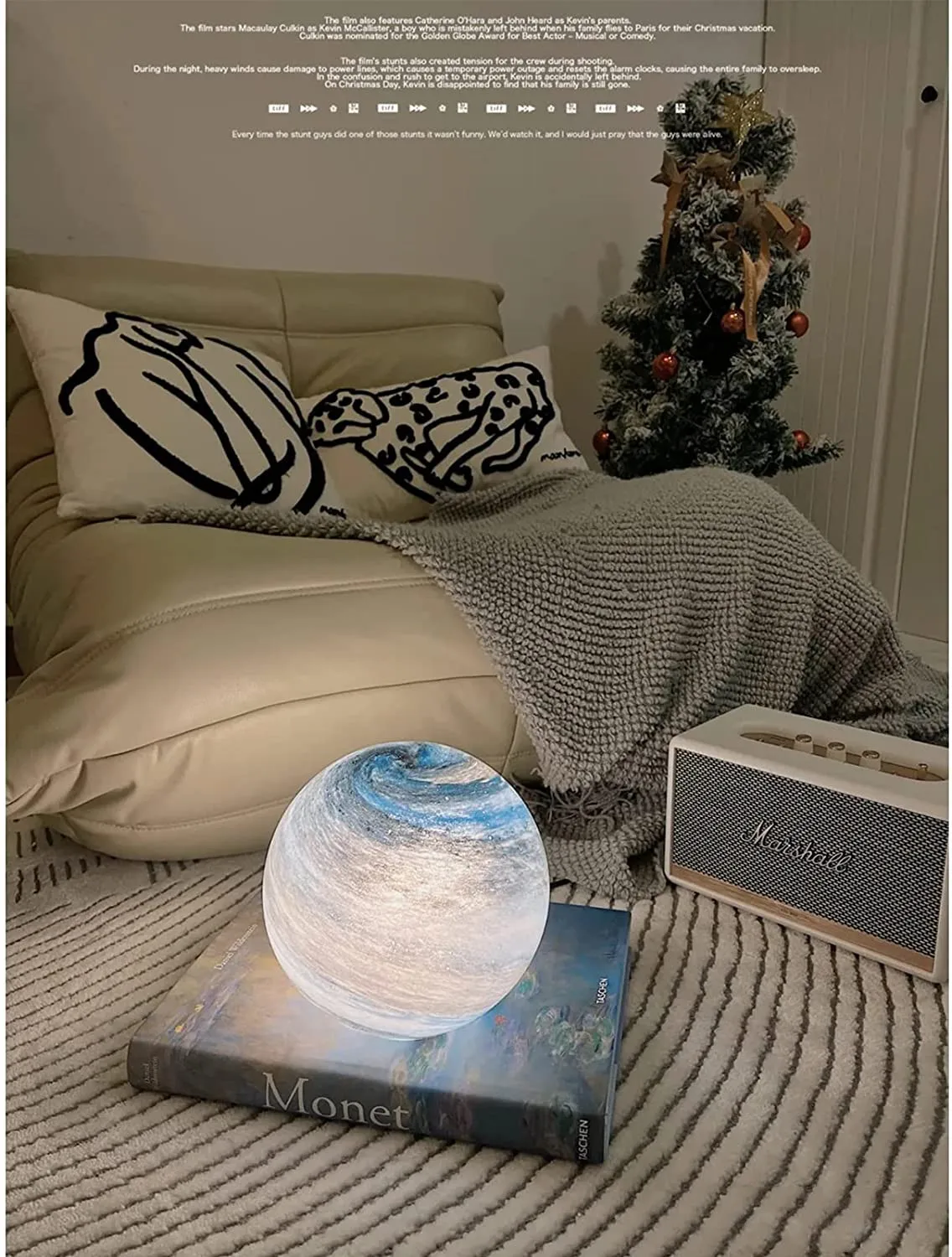 Kids Gift Handmade Glass Planet Milky Way Lamp Night Light Moon for Home Decor
