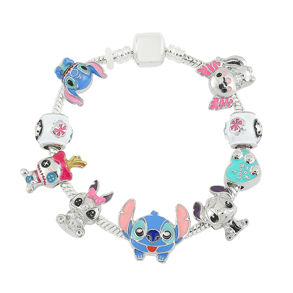 Alloy Stitch Bracelet Lilo Kids Hand Chain Jumba Cute Styles for Girls Birthday Gift Shine Bracelet