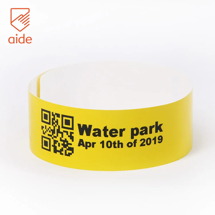 Disposable Waterproof Qr Code Custom Printing Paper Thermal Bracelet hospital wristband Direct Thermal wristbands