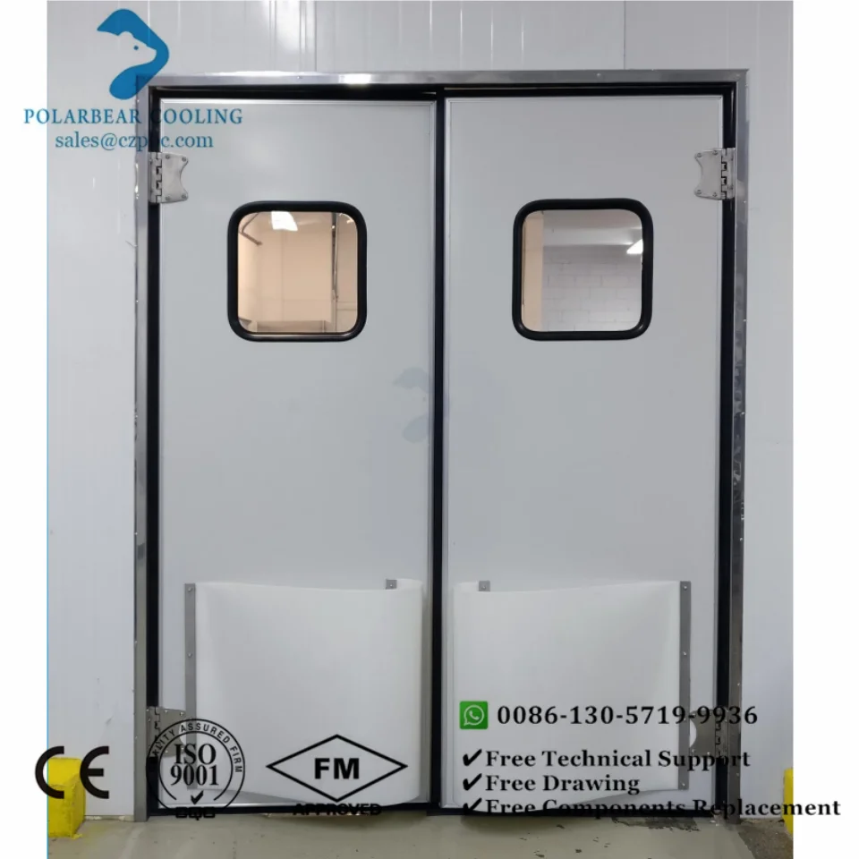 commercial retail store convenience door acting interior stainless steel pivot food factory traffic impact door with bumper