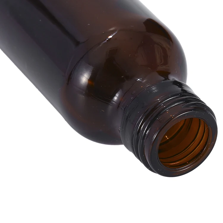 Small 50ml Amber Iodine Glass Medicine Bottle for Pharmaceuticals round High Waist with Screw Cap Hot Stamping Surface