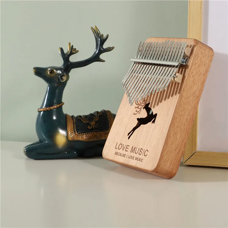 Factory Wooden Musical Instrument 17 keys Thumb Piano Handmade Thumb Piano For Beginners