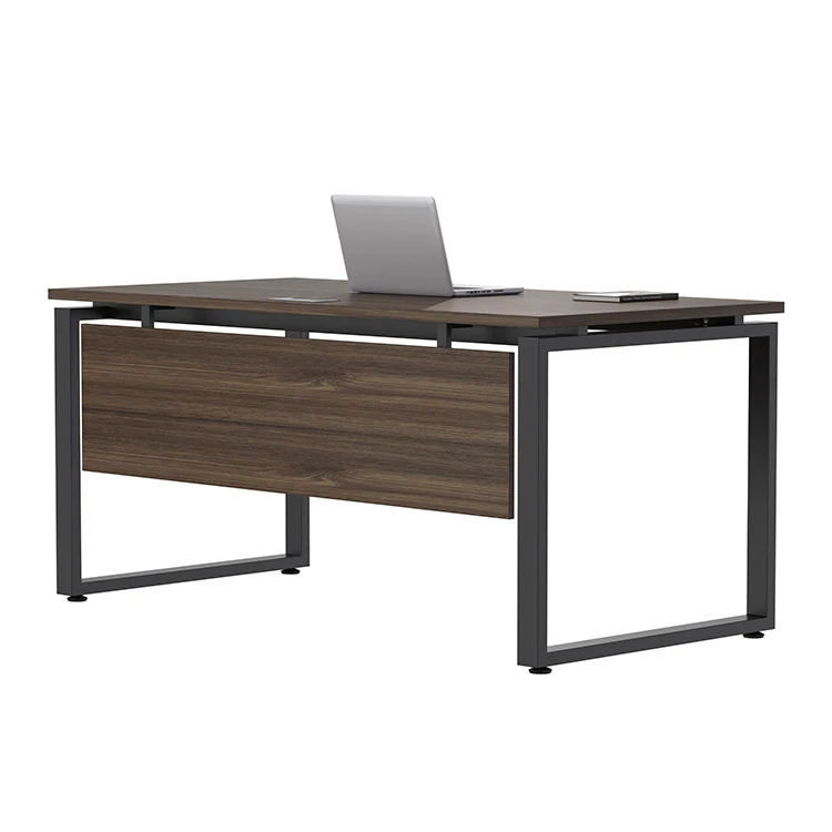 Modern Office Furniture Office Desks Furniture Legs White and Oak Office Table with Metal Iron Famous Brand Executive Desk 1 Set