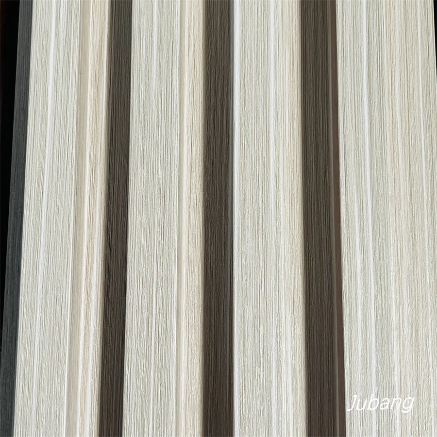New Style Eco-friendly Interior Covering Fluted PVC Slatted Wall Panels 3D WPC Building Decorative Materials Wall Panel