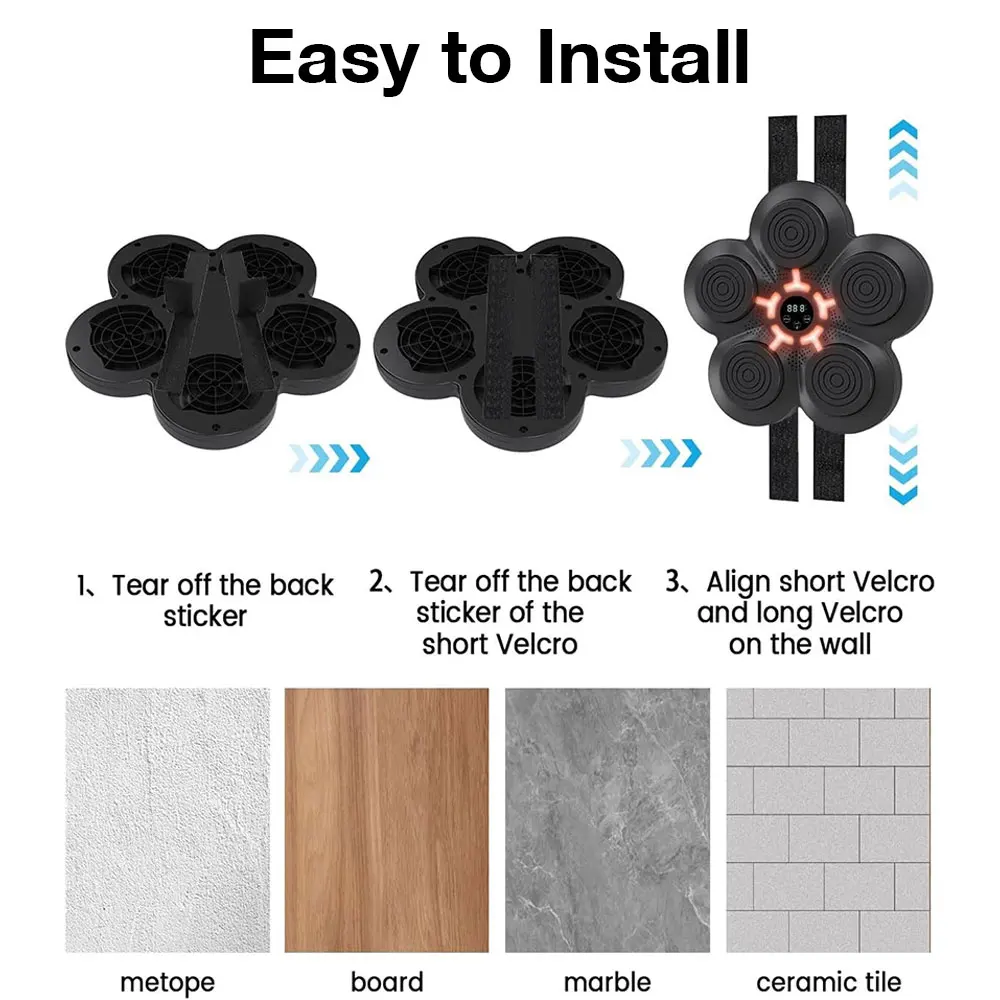 New Original Electronic Wireless Home Led Target Wall Mounted With Boxing Glove One Punch Training Smart Music Boxing Machine