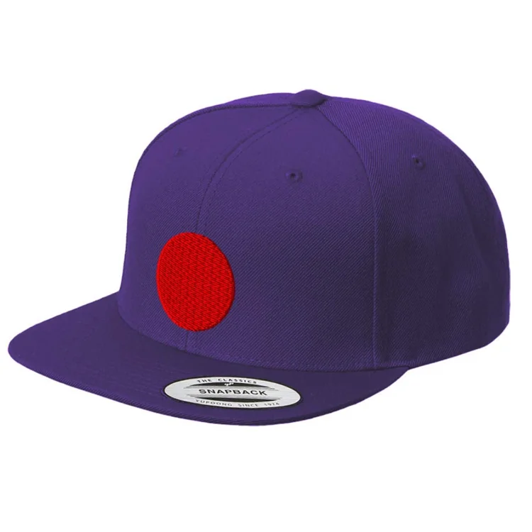 
100% Cotton Embroidery Logo Purple Flat brim Hat 6 panel Snapback Cap Snap Back Hats 