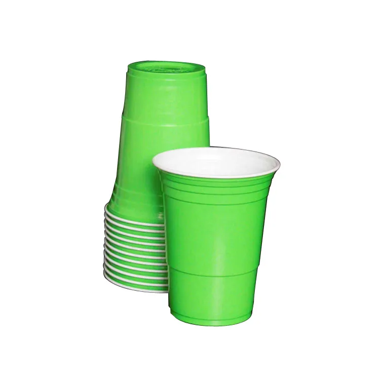 Juice Cup Clear Custom Plastic Disposable Custom Wholesale Party 16oz Black PS Beer Cup 10g 1000pcs 16OZ/510ML
