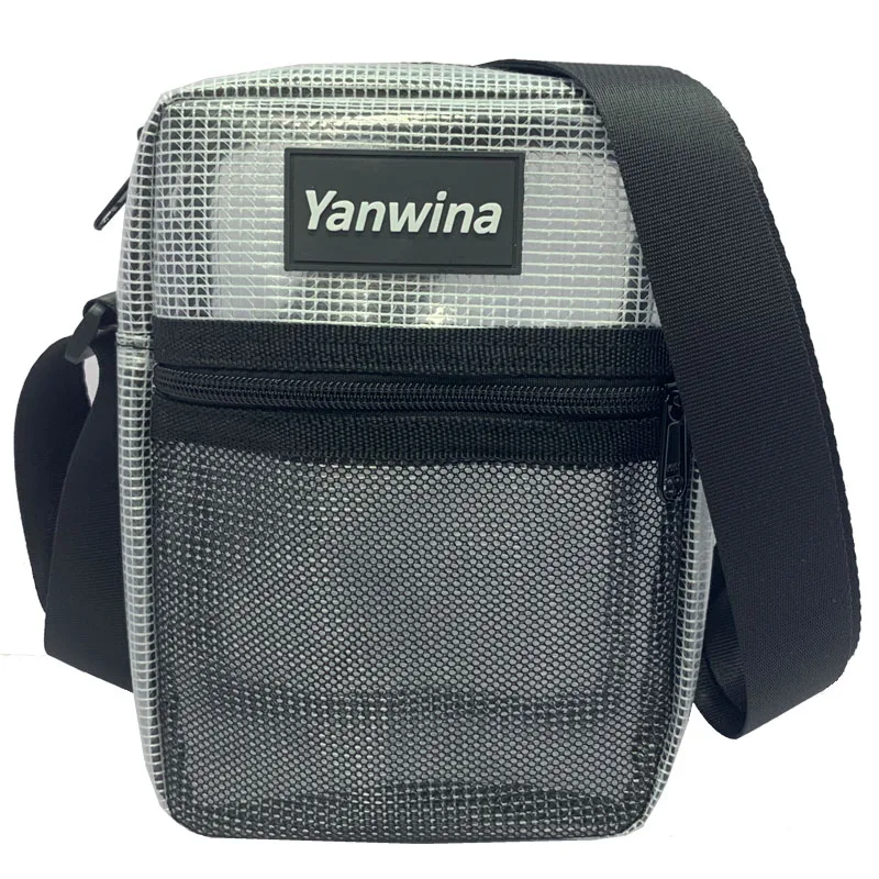 Low MOQ can custom logo PVC material clear crossbody shoulder bag