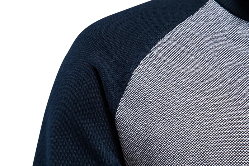 High quality cotton casual patchwork slim fit knit coat zip up sweater cardigan